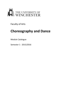 Choreography and Dance - University of Winchester