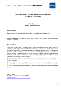 FULl-TIME FACULTY POSITION in ECOLOGICAL MODELLING OF