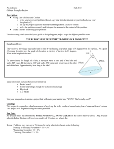 Pre-Calculus Fall 2015 Oblique Triangles Project Description: Using