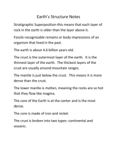 Earth`s Structure Notes