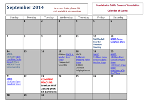 NMCGA Calendar of Events / Comment Deadlines / Important Issues