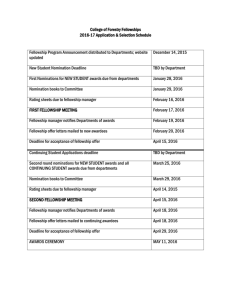2016-17 Application & Selection Schedule