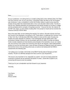 Letter to Withdrawn New York State from Common Core