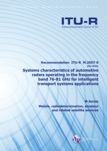 RECOMMENDATION ITU-R M.2057-0 - Systems characteristics of