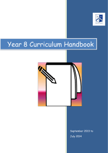 Year 8 Curriculum Handbook - The Joseph Whitaker School