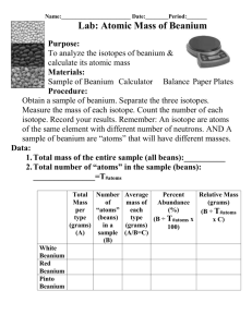 Lab: Atomic Mass of Beanium