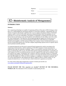 Bioinormatic Analysis of Metagenomes