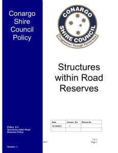 Structures within road Reserve