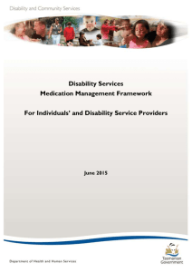 Disability Services Medication Management Framework June 2015