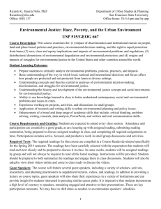 USP 515 Environmental Justice: Race, Poverty, and the Envrionment