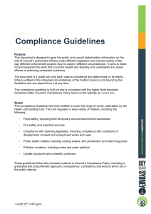 Compliance guidelines