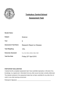 Assessment Task 1 - Disease