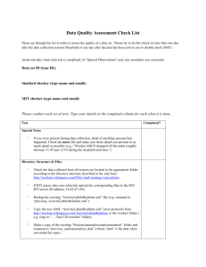 Data Quality Assessment Check List - Wockets