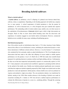 Breeding hybrid cultivars - An