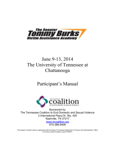 Victim Academy Manual - The University of Tennessee at Chattanooga