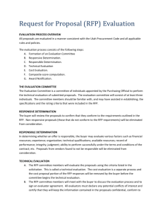 Request for Proposal (RFP) Evaluation EVALUATION PROCESS