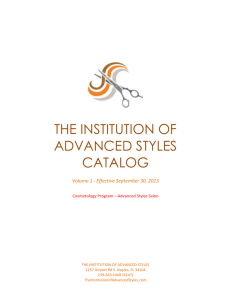 The institution of advanced styles catalog