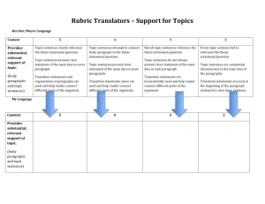 Rubric Translator: Support for Topics