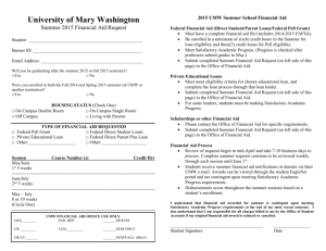 Summer 2015 Financial Aid Request Form