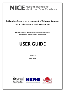 NICE Tobacco ROI Tool User Guide