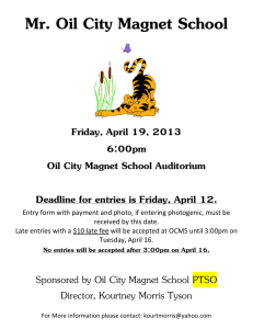 Mr. Oil City Magnet School Friday, April 19, 2013 6