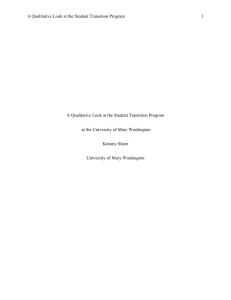 A Qualitative Look at the Student Transition Program Paper