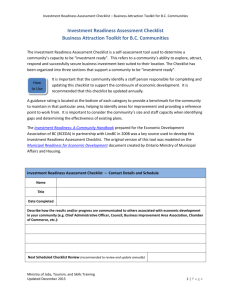 Investment Readiness Assessment Checklist