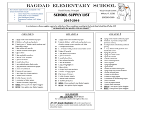 School Supply List - Santa Rosa County School District