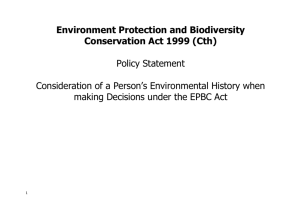 Consideration of a person`s environmental history when making