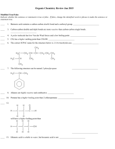 Organic Chemistry Practice Questions