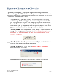 Signature Encryption Checklist