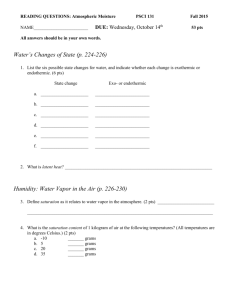 Atmospheric Moisture Fall 2015