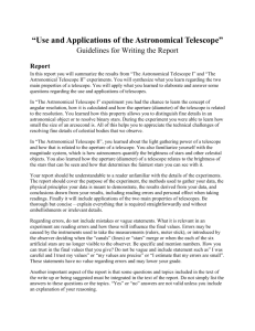 Telescope I & II report guidelines