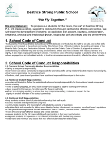 2. School Code of Conduct Responsibilities
