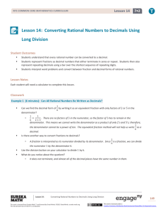 Converting Rational Numbers to Decimals Using Long