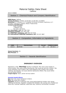 Material Safety Data Sheet Caffeine ACC# 03830 Section 1