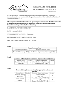 CURRICULUM COMMITTEE PROGRAM REVISION FORM