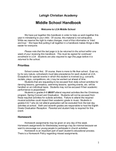 Middle School Handbook for 2015-2016