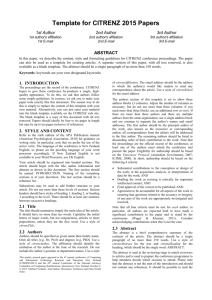 Proceedings Template - WORD - Conference