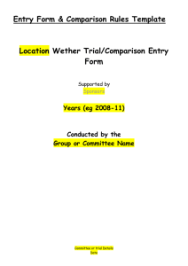 Wether/ewe trial entry form template