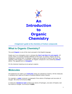 What is Organic Chemistry? - Westgate Mennonite Collegiate