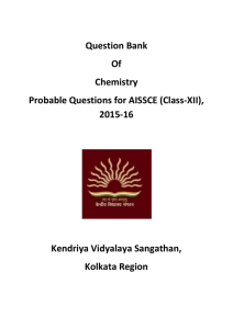 Question Bank for Chemistry - Kendriya Vidyalaya IIT Kharagpur