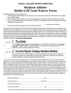 Try-out Sickle-Cell "Trait" Waiver Form