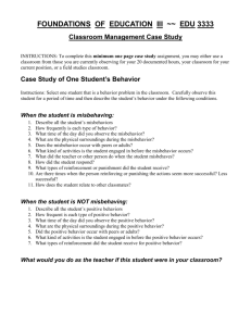 Case Study of One Student`s Behavior