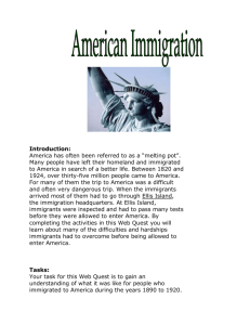Immigration Webquest