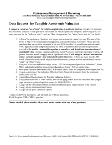 Questionnaire for Tangible-Assets-Only Valuation