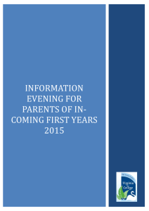 Information Evening for Parents of Incoming First