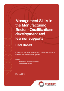 Management Skills in the Manufacturing Sector