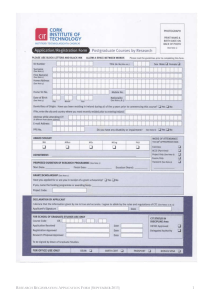 CIT Postgraduate Research Registration Form