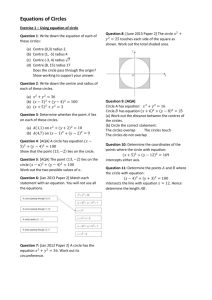 IGCSE Further Maths - Equations of Circles Exercises